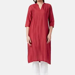 RANGMANCH BY PANTALOONS Round Neck Pin Tucks Kurta-41