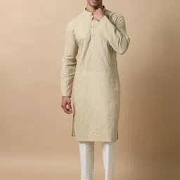 FILORI Geometric Woven Design Long Kurta-picture-15