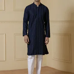 Satwaa Men Embellished Thread Work Kurta-image-86