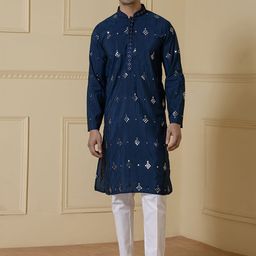 Satwaa Men Embellished Thread Work Kurta-image-83