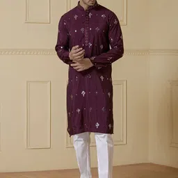 Satwaa Men Embellished Thread Work Kurta-image-58