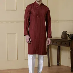 Satwaa Men Embellished Thread Work Kurta-image-82