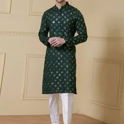 Satwaa Men Embellished Thread Work Kurta-image-85