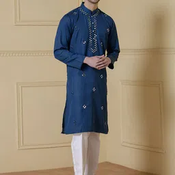 Satwaa Men Embellished Thread Work Kurta-image-79