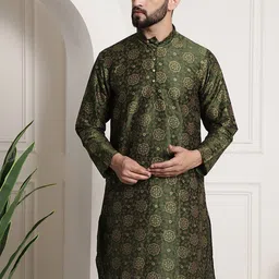 SOJANYA Floral Printed Mandarin Collar Straight Kurta-picture-26