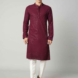 Shiv Leela Geometric Thread Work Sequined Kurta-image-51