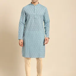 Amodh by Kisah Men Ethnic Motifs Print Cotton  Kurta-image-88