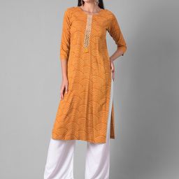 Dollar Missy Bandhani Printed Mirror Work Regular Kurta-image-0