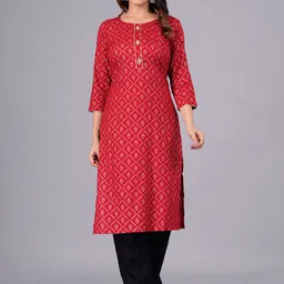 DORIYA Ethnic Motifs Printed Straight Kurta-image-13
