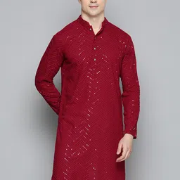 Jompers Men Mandarin Collar Embellished Cotton Kurta-picture-40