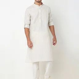 Ethnicity Mandarin Collar Roll-Up Sleeves Kurta-picture-13