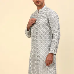 Anouk Grey & White Floral Embroidered Kurta-34