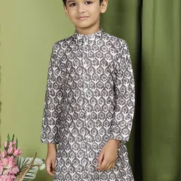 TABARD Boys Ethnic Motif Printed Mandarin Collar Cotton Straight Kurta-picture-10