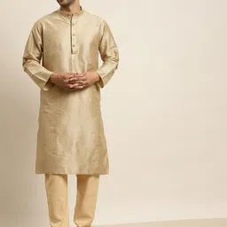 SOJANYA Mandarin Collar Striped Thread Work Kurta-picture-40