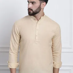 SOJANYA Mandarin Collar Cotton Silk Regular Short Kurta-picture-26