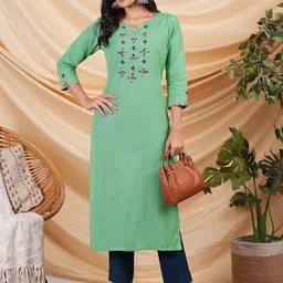 KAMI KUBI Women Ethnic Motifs Cotton Mandarin Collar Regular Slevees Kurti-picture-50