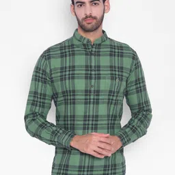 Crimsoune Club Checked Mandarin Collar Pure Cotton Kurta-image-55