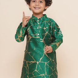 Sethukrishna Boys Mandarin Collar Abstract Printed Kurta-8