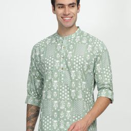 Anouk Green Ethnic Motifs Printed Short Cotton Kurta-picture-39