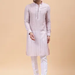 See Designs Striped Sequins Chanderi Silk Kurta-picture-29