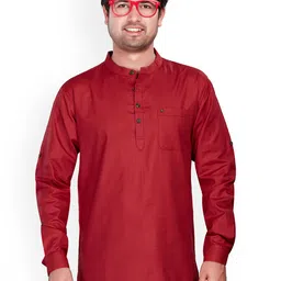 Authentics Mandarin Collar Pure Cotton Thread Work Straight Short  Kurta-picture-26