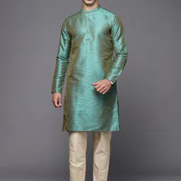 Indo Era Ethnic Motifs Woven Design Jacquard Kurta-image-0