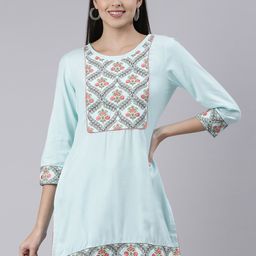Souchii Floral Embroidered Kurti-image-18