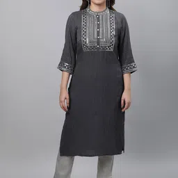 AURELIA Embroidered Mandarin Collar Sequins Kurta-picture-14