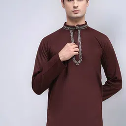 Moda Rapido Men Ethnic Motifs Embroidered Thread Work Kurta-picture-44