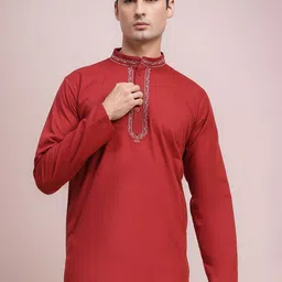 Moda Rapido Men Ethnic Motifs Embroidered Thread Work Kurta-picture-46