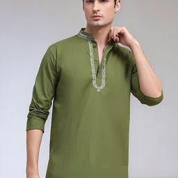 Moda Rapido Men Ethnic Motifs Embroidered Thread Work Kurta-image-93