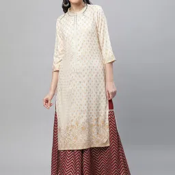 AURELIA Ethnic Printed Straight Kurta-image-97