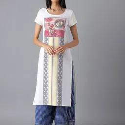 AURELIA Women White Ethnic Motifs Printed Kurta-picture-13