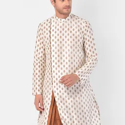 DEYANN Men Off White Ethnic Motifs Printed Kurta-image-82