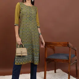 Vishudh Ethnic Motifs Printed Straight Kurta-image-30