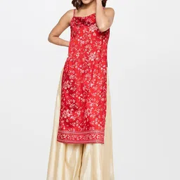 Global Desi Floral Printed Shoulder Strap Sequinned Kurta-picture-29