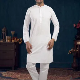 Lightpole Mandarin Collar Long Sleeves Cotton Kurta-image-6