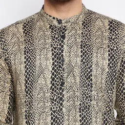 even Men Multicoloured Geometric Printed Thread Work Kurta image 3