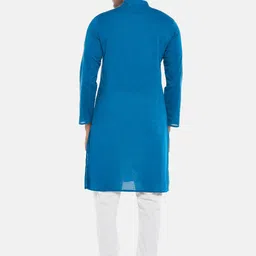 indus route by Pantaloons Men Blue solid Kurta image 4