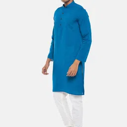 indus route by Pantaloons Men Blue solid Kurta image 5