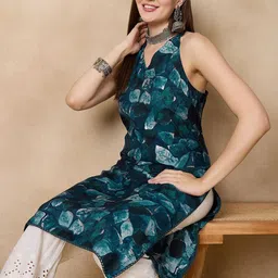 Anouk Abstract printed Halter Neck Straight Kurta-50