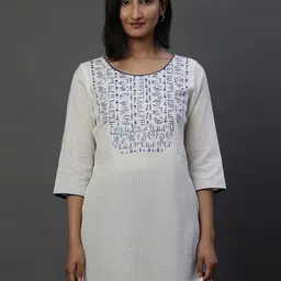 AURELIA Floral Embroidered Thread Work Straight Kurti-picture-35