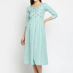 True Shape Yoke Design Embroidered Maternity Anarkali Kurta-image-69