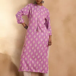 Indo Era Ethnic Motifs Printed Embroidered Roll-Up Sleeves Straight Kurta-38