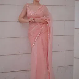 Anouk Sequinned Organza Saree-image-25