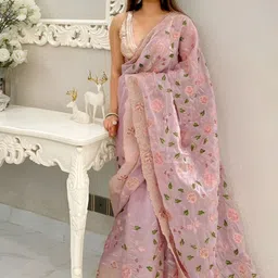 Anouk Floral Organza Saree-image-22