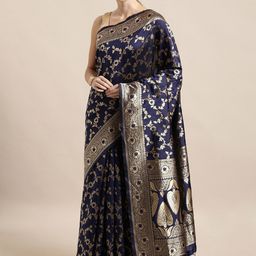 KALINI Ethnic Motifs Woven Design Zari Banarasi Saree-image-32
