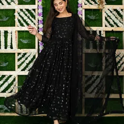 Label Shaurya Sanadhya Ethnic Motifs Embroidered Sequinned Kurta with Trousers & Dupatta image 5