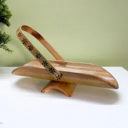 disoo fashions Natural Brown Handpainted Wood Fruit Serving Basket-picture-16