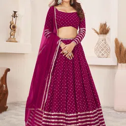 fabpixel Embroidered, Embellished Semi Stitched Lehenga Choli-picture-29